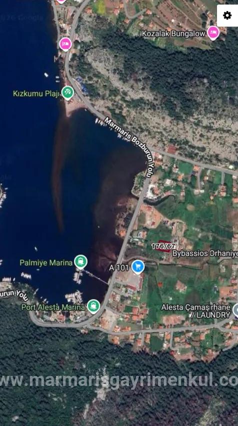 Marmaris Orhaniye Viertel In der Nähe des Meeres 100 Meter unabhängig 1250 m2 dringend zu verkaufende Land