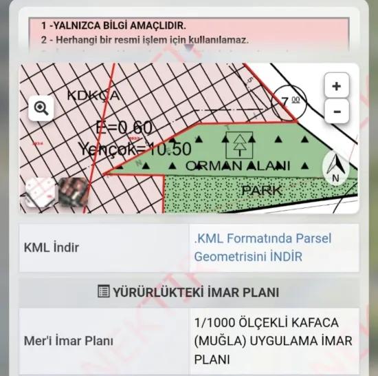 Muğla İzmir Straße entlang acil satılık 2600 m2 kommerziell Baurecht satılık Grundstück