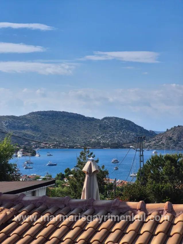 In Selimiye, A 2+1 Sea View Detached Stone House For Sale