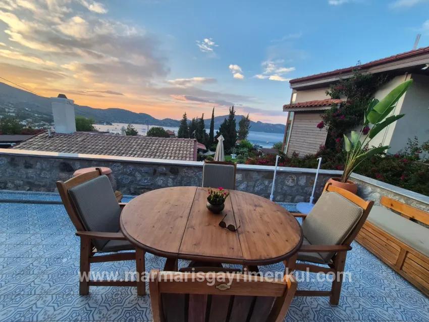 In Selimiye, A 2+1 Sea View Detached Stone House For Sale