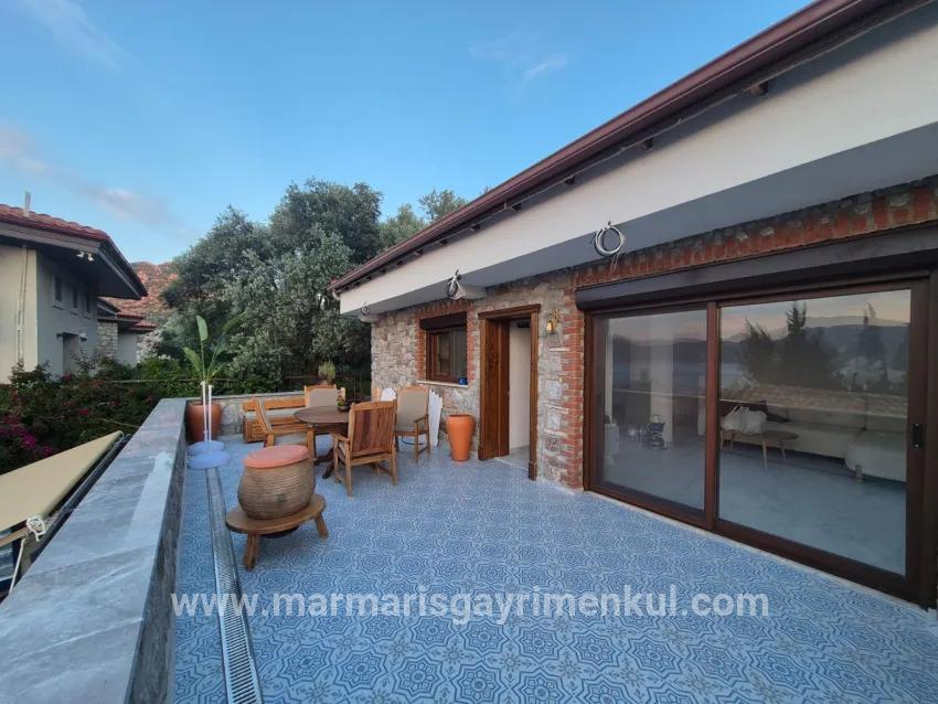 In Selimiye, A 2+1 Sea View Detached Stone House For Sale