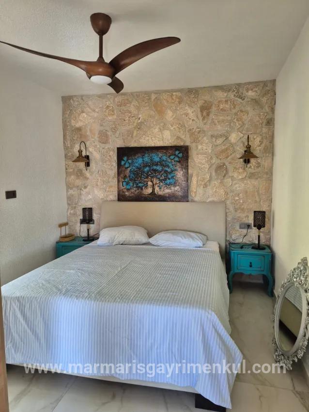 In Selimiye, A 2+1 Sea View Detached Stone House For Sale