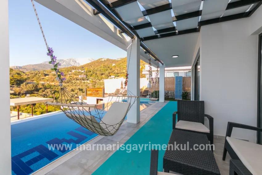 In Faralya, a magnificent villa with a sea view