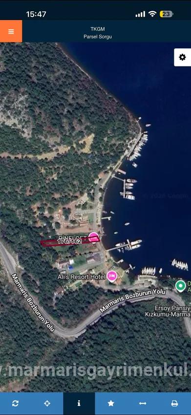 Marmaris Orhaniye village In the sea zero 1137 m2 Private property
