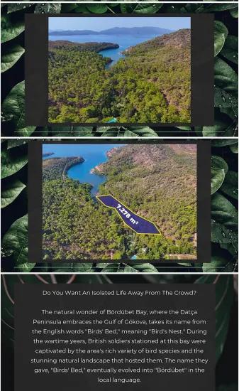 Marmaris Bördübet bay In 7200 m² canal front for sale land