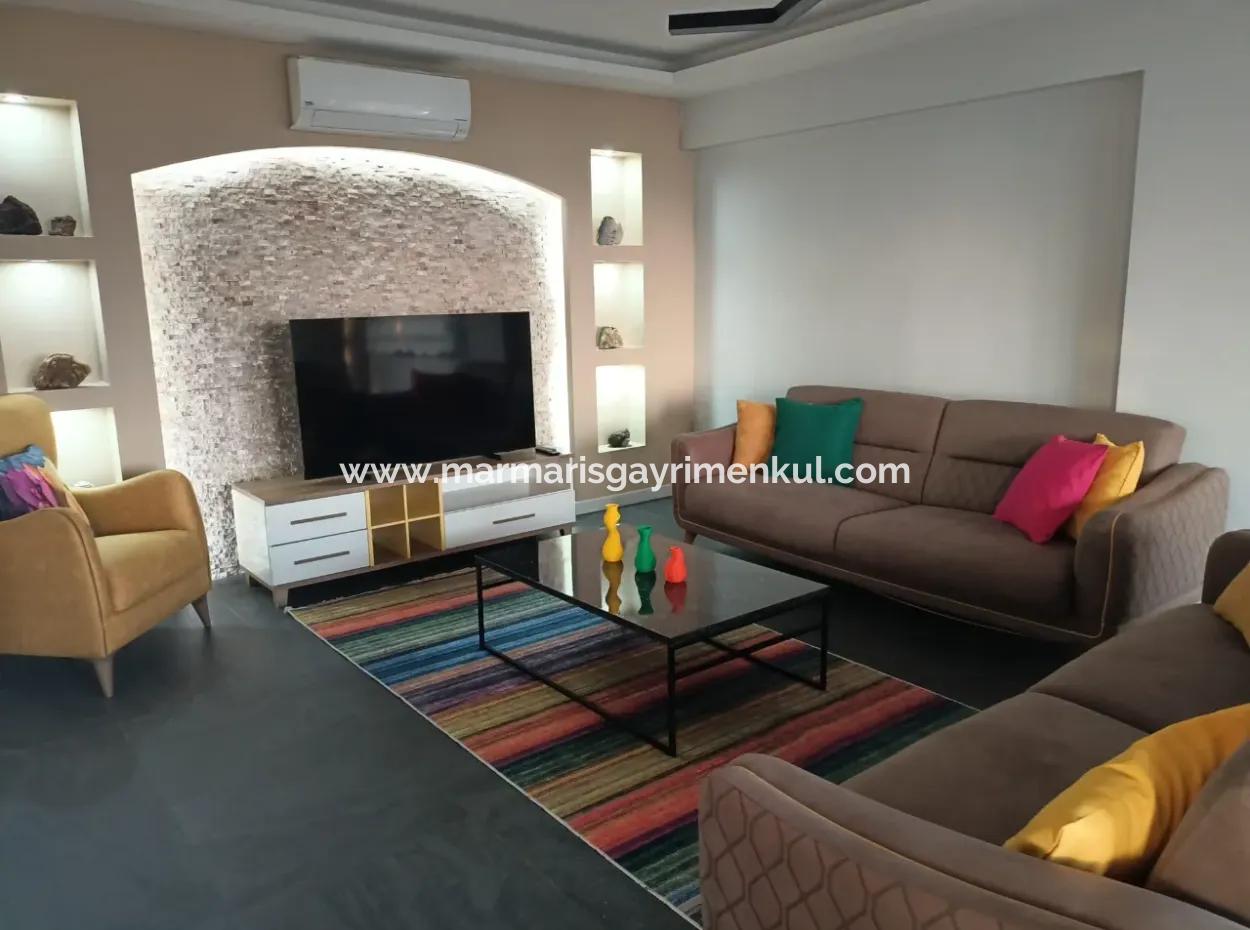 Villa For Sale In Marmaris Söğüt Village, With Magnificent Sea View, Swimming Pool, Parking, 3 Rooms, 1 Living Room, Garden, 200M2 Usage Area