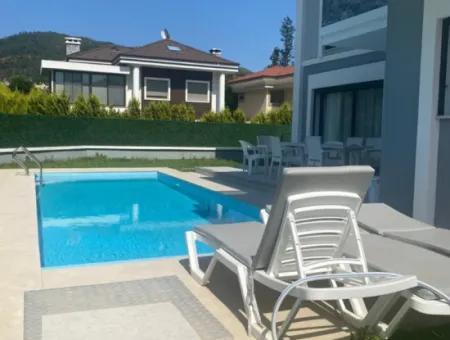 Marmaris Çamdibi 5 1 Fully Detached Pool Furnished Triplex Villa For Rent
