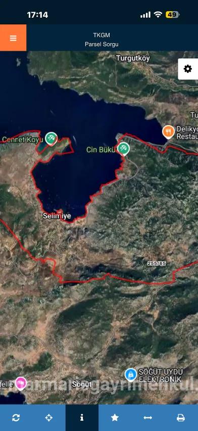 Marmaris Selimiye köyünde yatırım İçin uygun 773 m2 satılık tarla