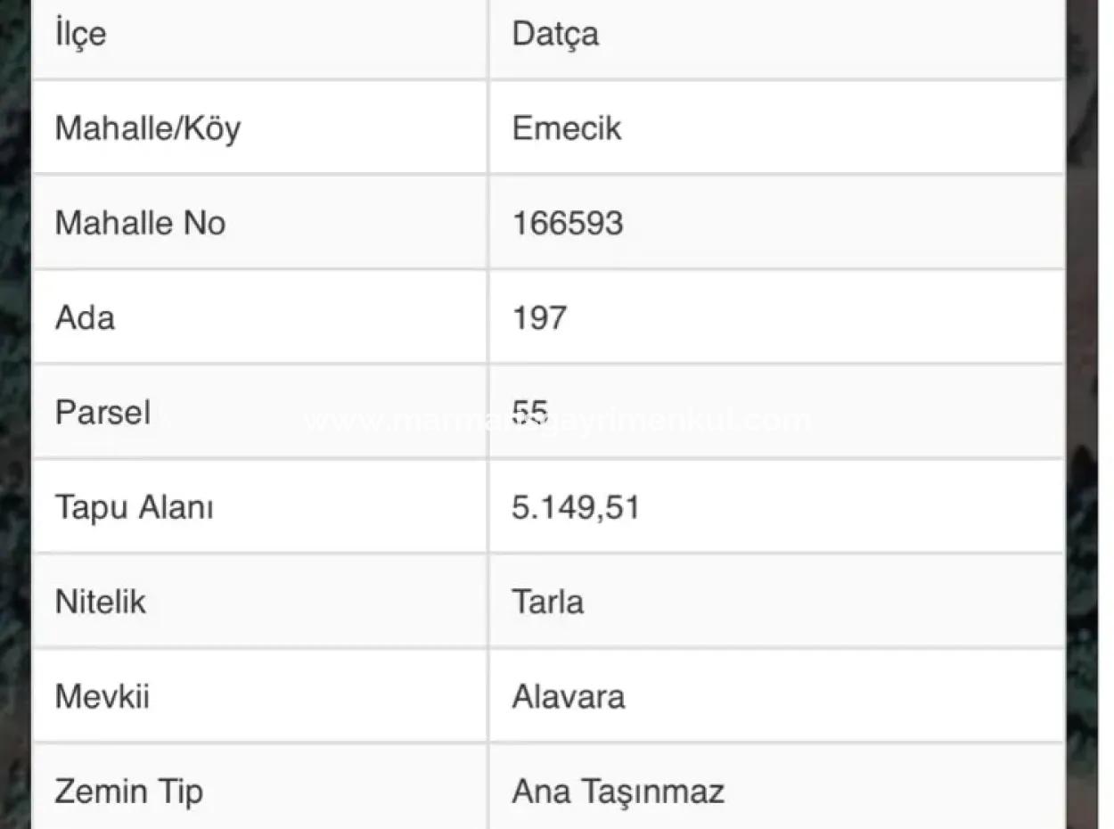 Datça İlçesi Avlana Mahallesinde 5200M2 Denize Yakın Yatırım İçin Uygun Satılık Arsa